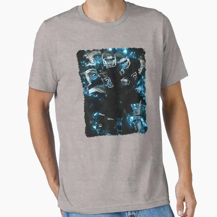 Football Team Blue Fire Art T-Shirt - Trendy Graphic Men Women - T-Shirt, Sweatshirt, Hoodie
