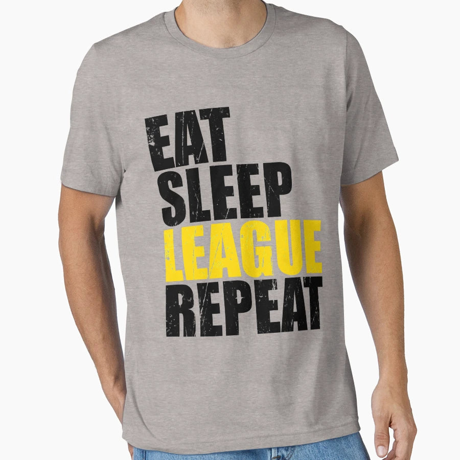 Eat Sleep League Repeat Gift High T-Shirt - Minimalist Print for Adults - T-Shirt, Sweatshirt, Hoodie