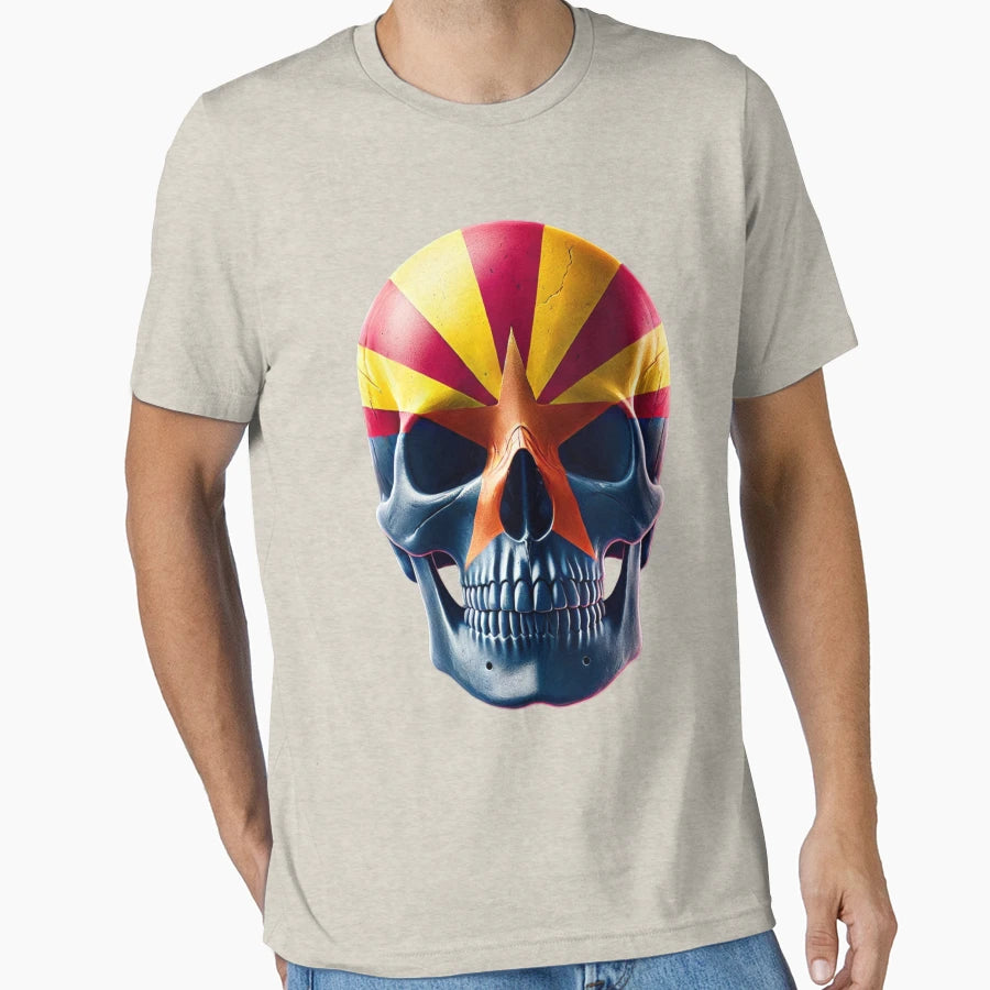 Arizona Flag Skull T-Shirt - Novelty Apparel Men Women - T-Shirt, Sweatshirt, Hoodie