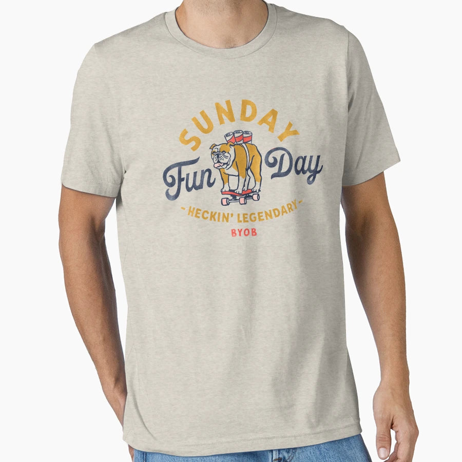 Sunday Funday Heckin Legendary Funny T-Shirt - Graphic Print for Adults - T-Shirt, Sweatshirt, Hoodie