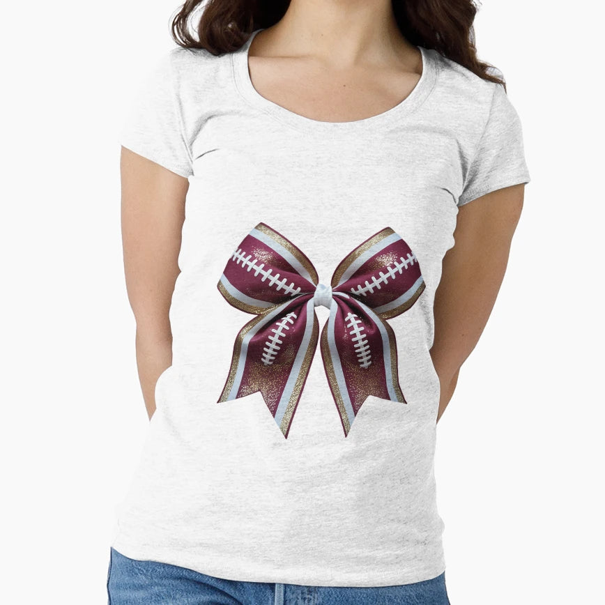 Coquette Bow Cheer American Football Game T-Shirt - Graphic Print Unisex - T-Shirt, Sweatshirt, Hoodie