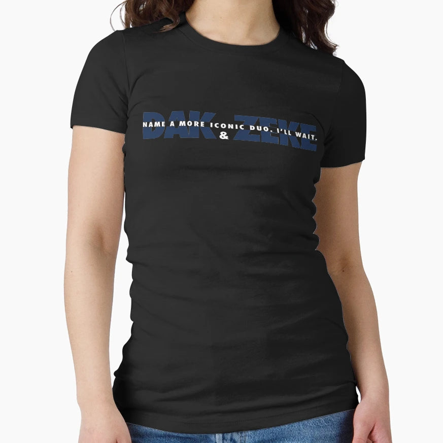 Name More Iconic Duo Dak Zeke Cut Blue White T-Shirt - Graphic Print Unisex - T-Shirt, Sweatshirt, Hoodie