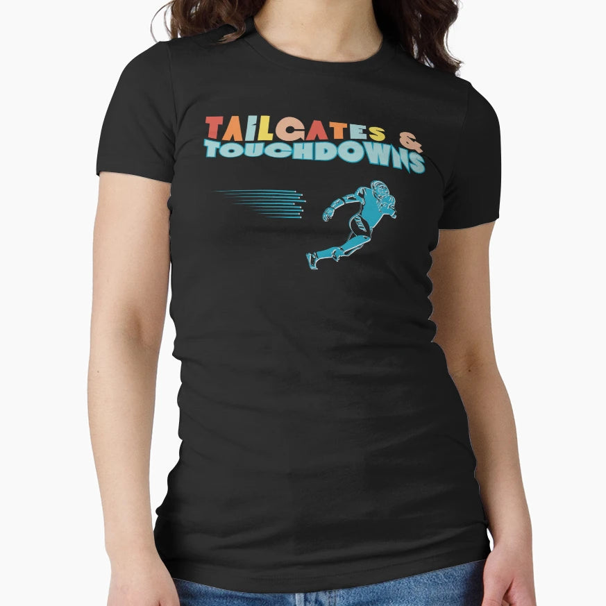 Tailgates Touchdowns Football Colors T-Shirt - Aesthetic Graphic Men Women - T-Shirt, Sweatshirt, Hoodie