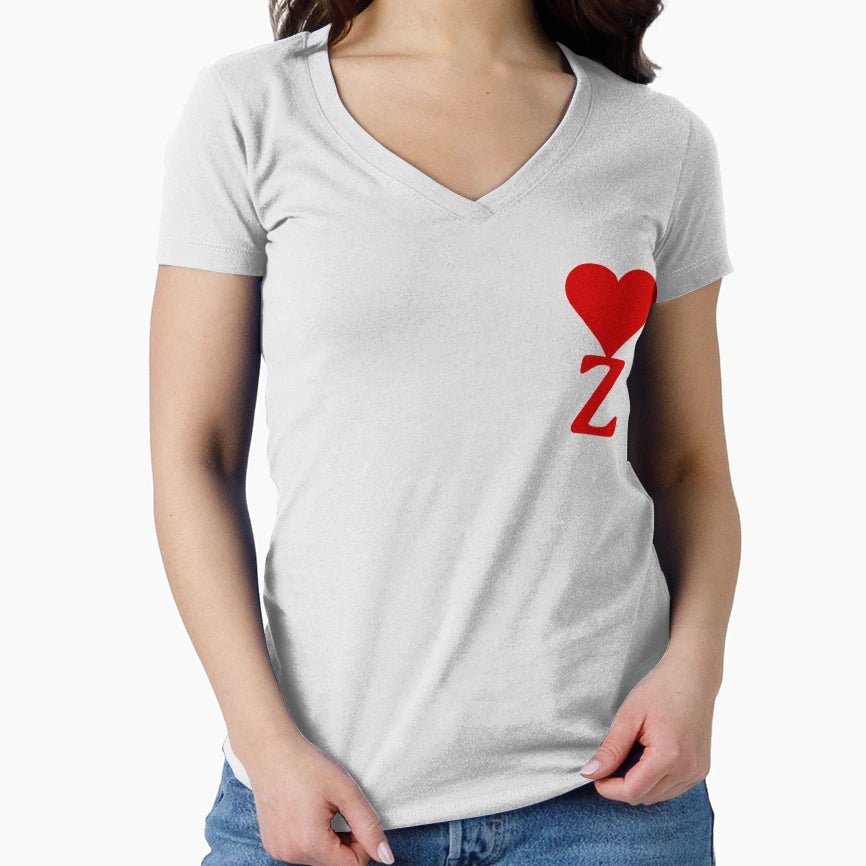 Heart Letter Initial Z Black Backgroung T-Shirt - Streetwear Style Unisex - T-Shirt, Sweatshirt, Hoodie