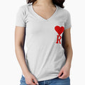 Heart Letter Initial R Black T-Shirt - Fun Novelty Design for Adults - T-Shirt, Sweatshirt, Hoodie