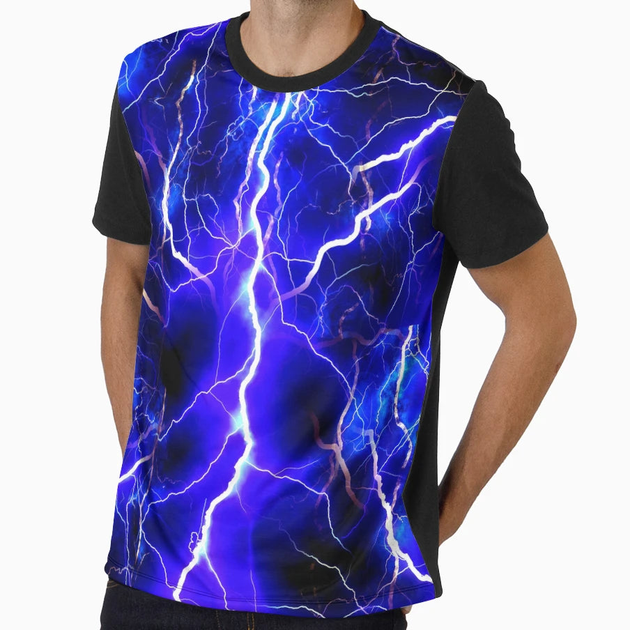 Blue Lightning T-Shirt - Fun Novelty Design for Adults - T-Shirt, Sweatshirt, Hoodie