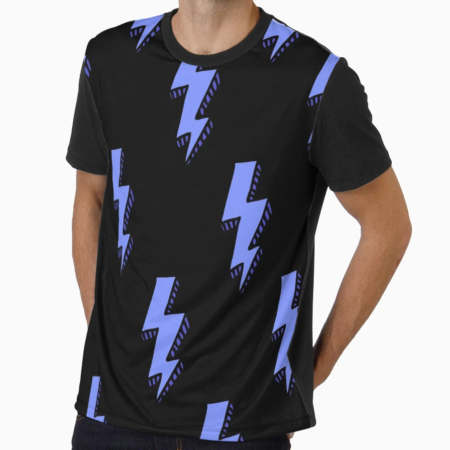 Lightning Seamless Doodle Pattern T-Shirt - Graphic Print for Adults - T-Shirt, Sweatshirt, Hoodie