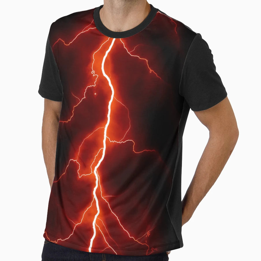 Red Thunder T-Shirt - Aesthetic Graphic for Adults - T-Shirt, Sweatshirt, Hoodie