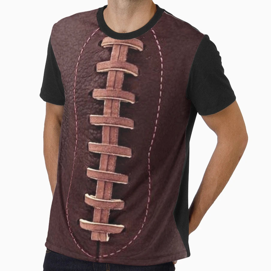 Leather Football T-Shirt - Graphic Print Men Women - T-Shirt, Sweatshirt, Hoodie