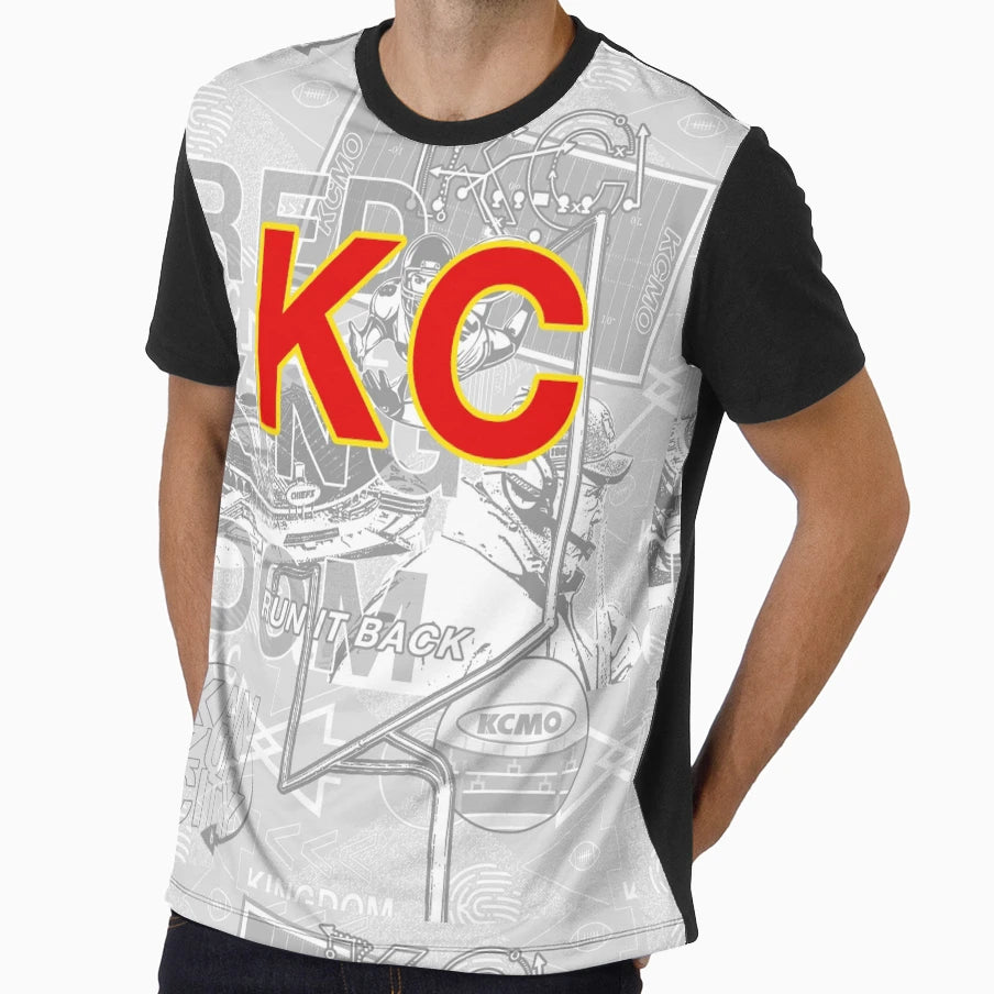 Kansas City Football Kc T-Shirt - Custom Art Print Unisex - T-Shirt, Sweatshirt, Hoodie