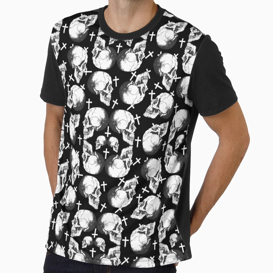 Skulls N Crosses Black T-Shirt - Trendy Graphic Unisex - T-Shirt, Sweatshirt, Hoodie