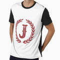 Rustic Red Monogram Letter J T-Shirt - Trendy Graphic Men Women - T-Shirt, Sweatshirt, Hoodie