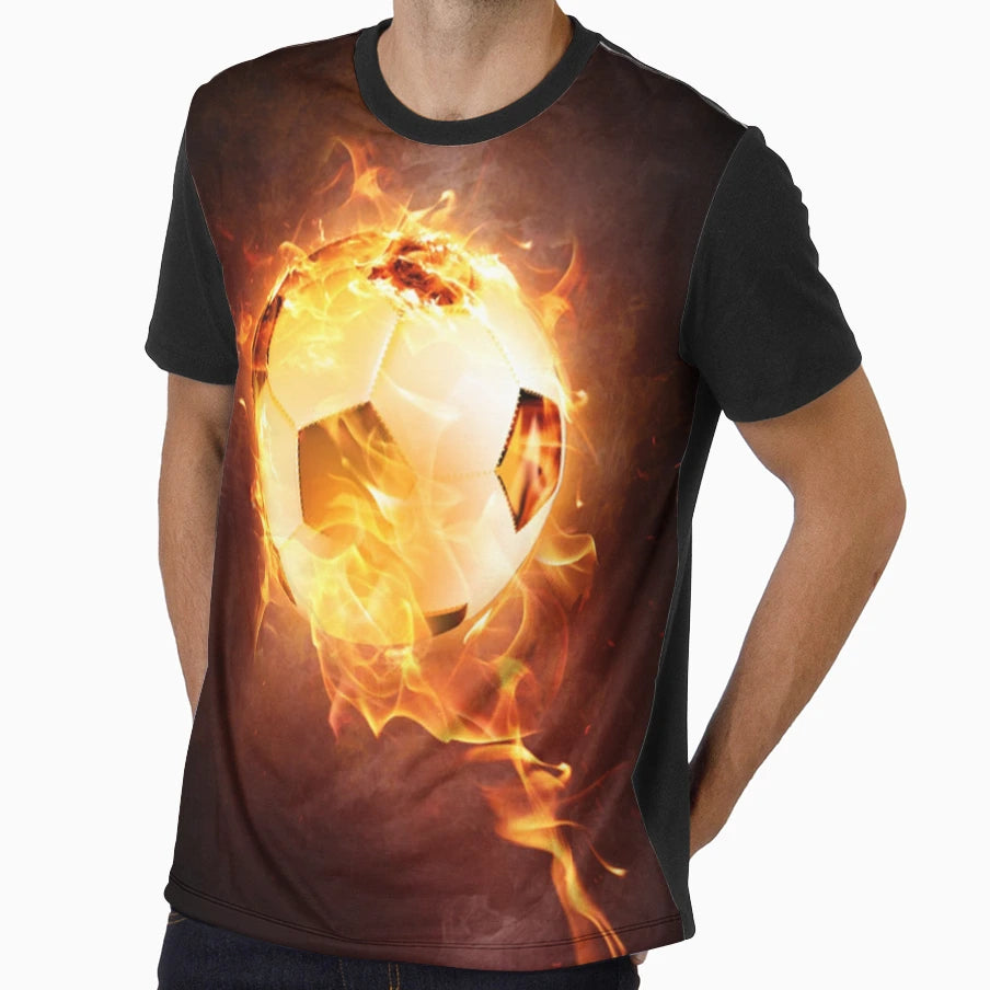 Football Balloon Fire T-Shirt - Minimalist Print Unisex - T-Shirt, Sweatshirt, Hoodie