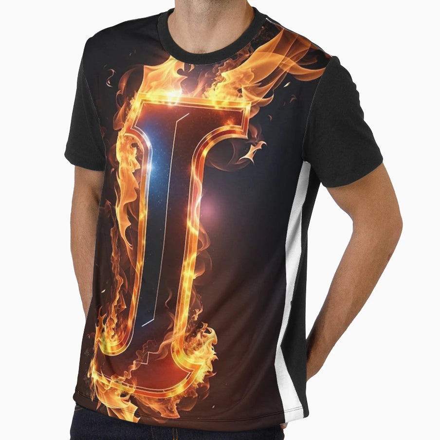 Fire Letter T-Shirt - Minimalist Print Men Women - T-Shirt, Sweatshirt, Hoodie