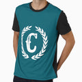 Dark Teal Monogram Letter C T-Shirt - Custom Art Print Men Women - T-Shirt, Sweatshirt, Hoodie