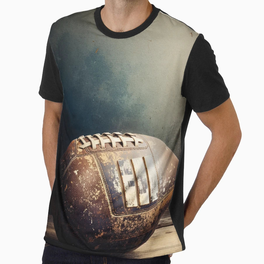 3 Football Worn Out Textures Football T-Shirt - Unique Graphic for Adults - T-Shirt, Sweatshirt, Hoodie