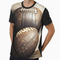 2 Football Worn Out Textures T-Shirt - Fun Novelty Design Men Women - T-Shirt, Sweatshirt, Hoodie