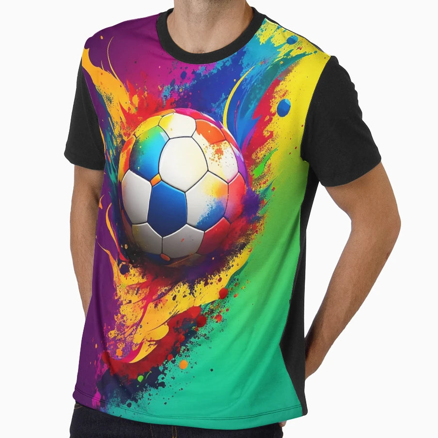 Colorful Artistic Soccer Unique And T-Shirt - Custom Art Print Men Women - T-Shirt, Sweatshirt, Hoodie