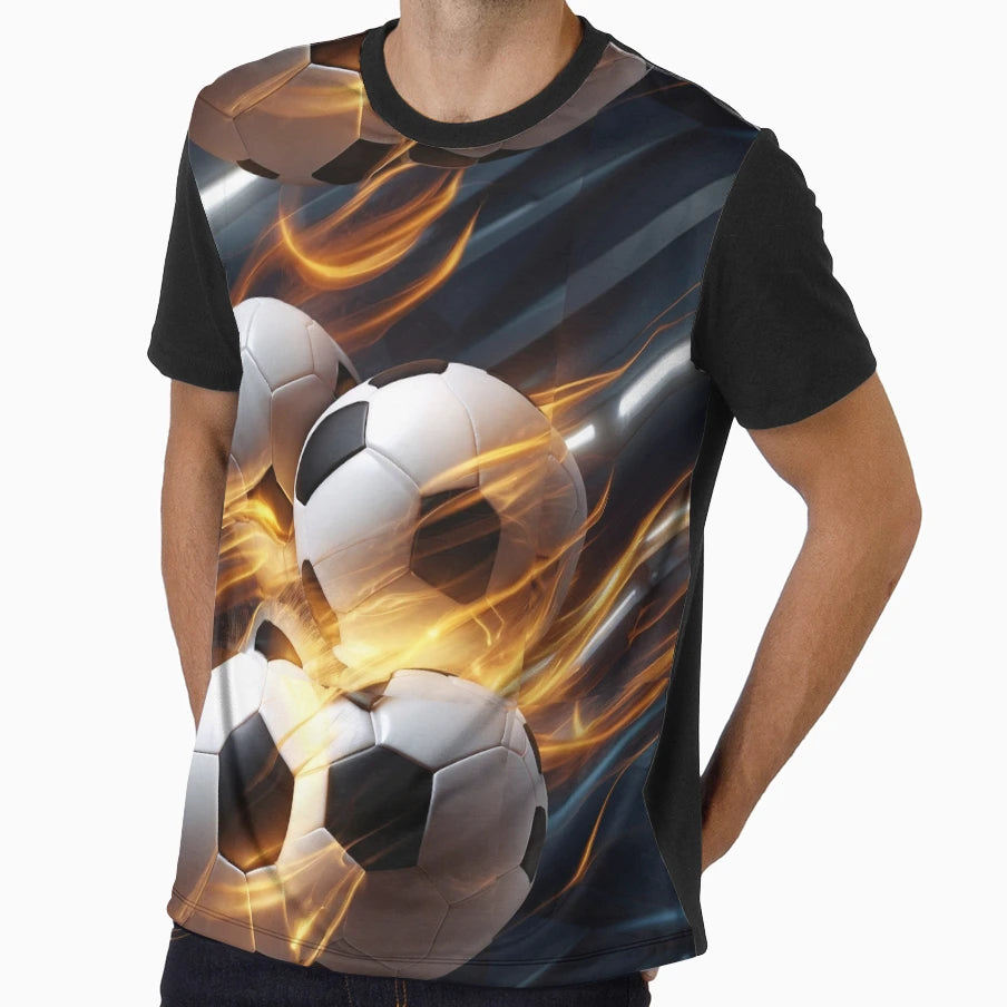 Wow Great Flaming Soccer Balls T-Shirt - Trendy Graphic for Adults - T-Shirt, Sweatshirt, Hoodie