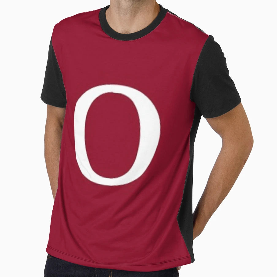Letter O Maroon T-Shirt - Aesthetic Graphic for Adults - T-Shirt, Sweatshirt, Hoodie