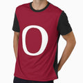 Letter O Maroon T-Shirt - Aesthetic Graphic for Adults - T-Shirt, Sweatshirt, Hoodie