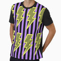 Lightning Bolt Pattern 322 Black T-Shirt - Novelty Apparel for Adults - T-Shirt, Sweatshirt, Hoodie