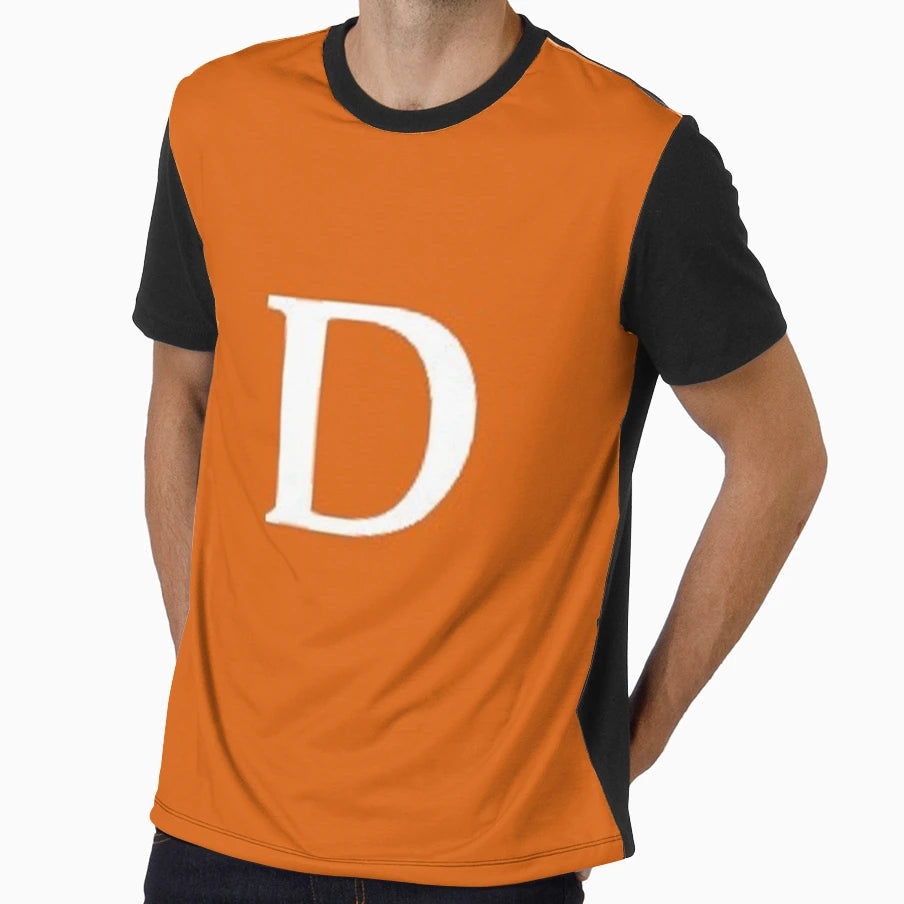 Letter D Orange T-Shirt - Graphic Print Men Women - T-Shirt, Sweatshirt, Hoodie