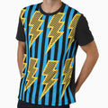 Lightning Bolt Pattern 321 Black Cyan T-Shirt - Unique Graphic Men Women - T-Shirt, Sweatshirt, Hoodie