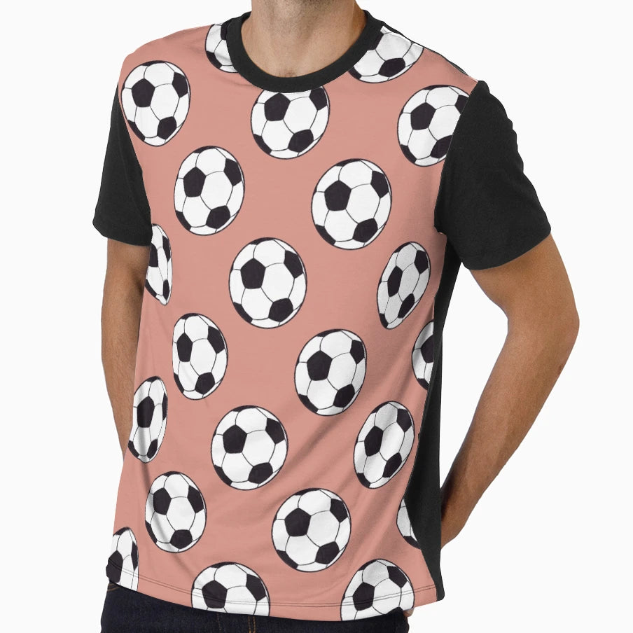 Simple Brushwork Soccer Ball Red T-Shirt - Fun Novelty Design Men Women - T-Shirt, Sweatshirt, Hoodie