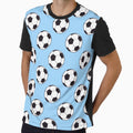 Simple Brushwork Soccer Ball Blue T-Shirt - Custom Art Print Men Women - T-Shirt, Sweatshirt, Hoodie