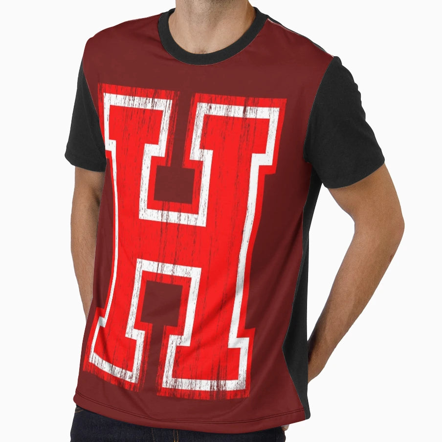 Big Red Letter H T-Shirt - Aesthetic Graphic Men Women - T-Shirt, Sweatshirt, Hoodie