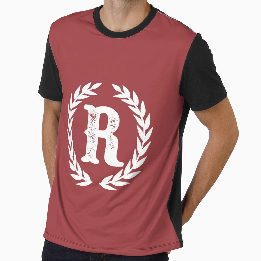 Rustic Red Monogram Letter R T-Shirt - Streetwear Style Unisex - T-Shirt, Sweatshirt, Hoodie