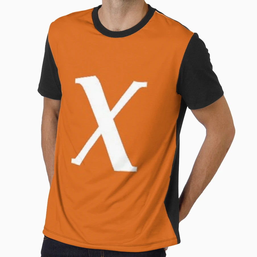 Letter X Orange T-Shirt - Trendy Graphic for Adults - T-Shirt, Sweatshirt, Hoodie