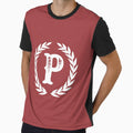 Rustic Red Monogram Letter P T-Shirt - Casual Everyday Wear Men Women - T-Shirt, Sweatshirt, Hoodie