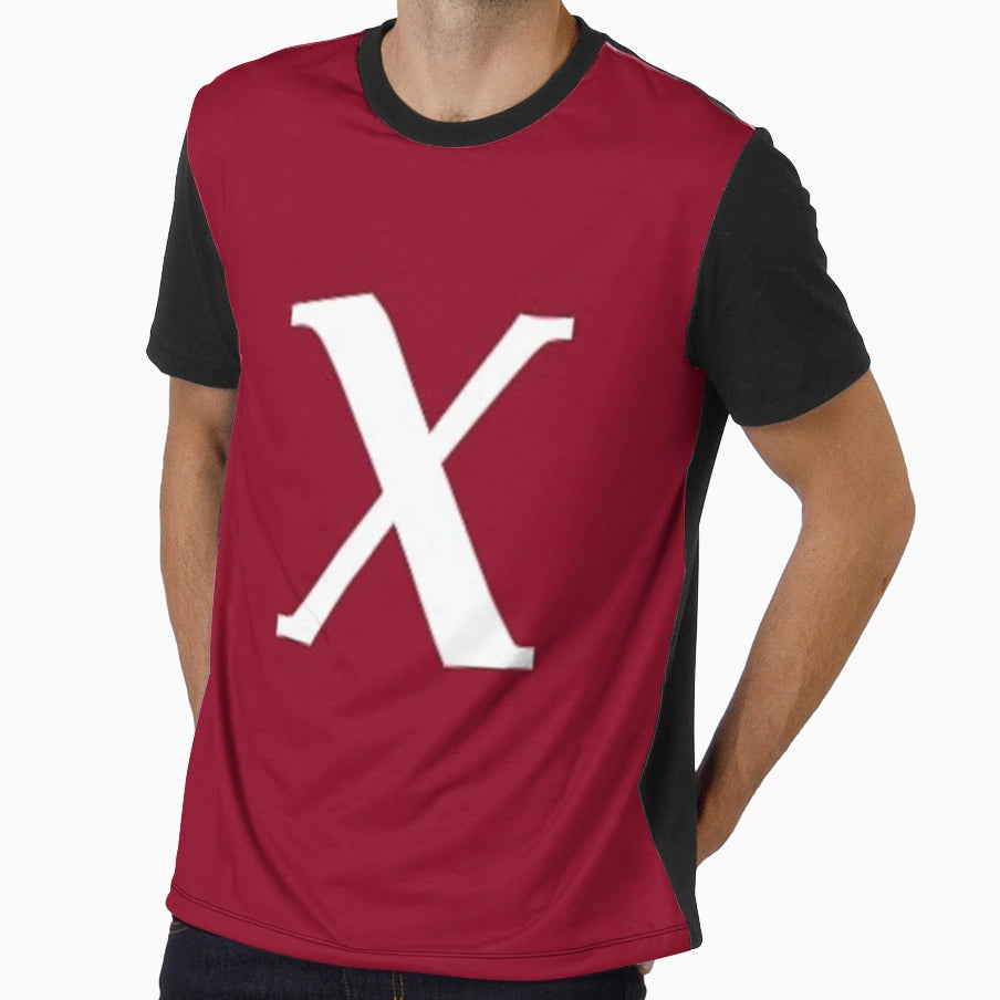 Letter X Maroon T-Shirt - Unique Graphic Men Women - T-Shirt, Sweatshirt, Hoodie