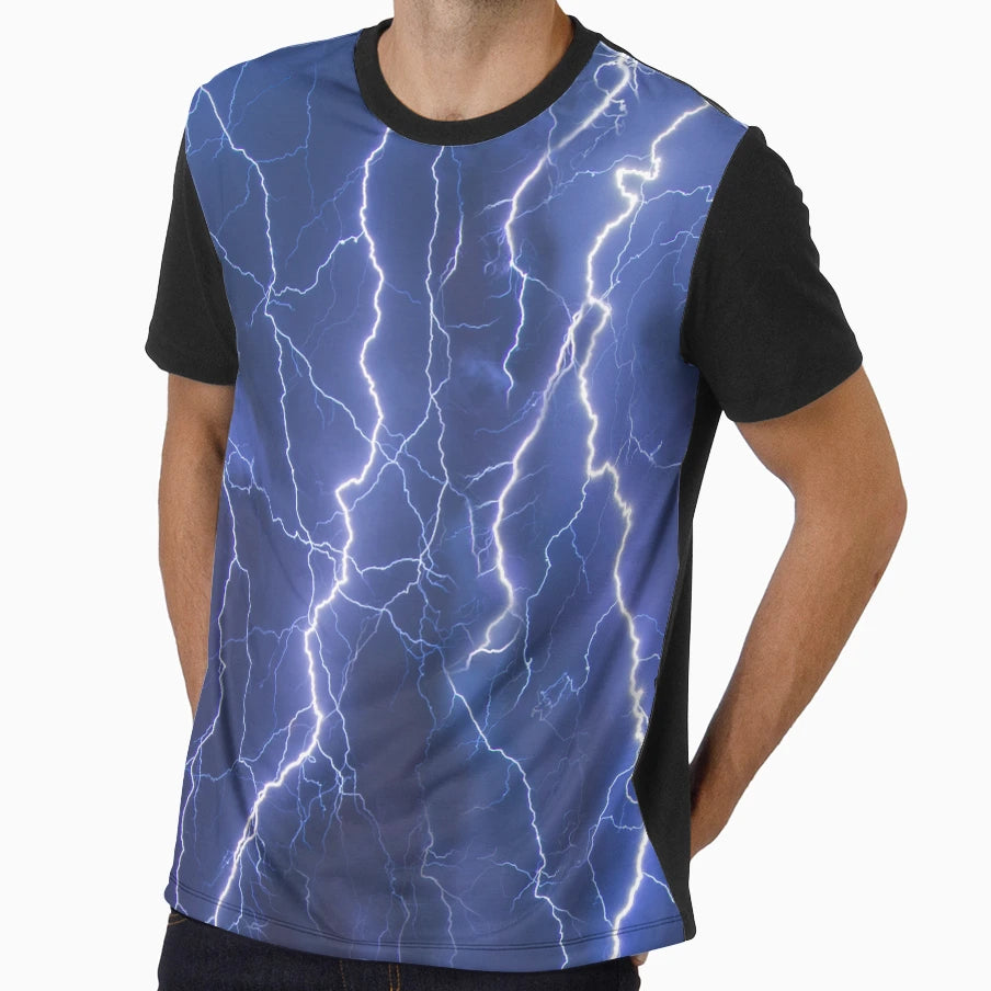 Dazzling Blue Lightning T-Shirt - Trendy Graphic for Adults - T-Shirt, Sweatshirt, Hoodie