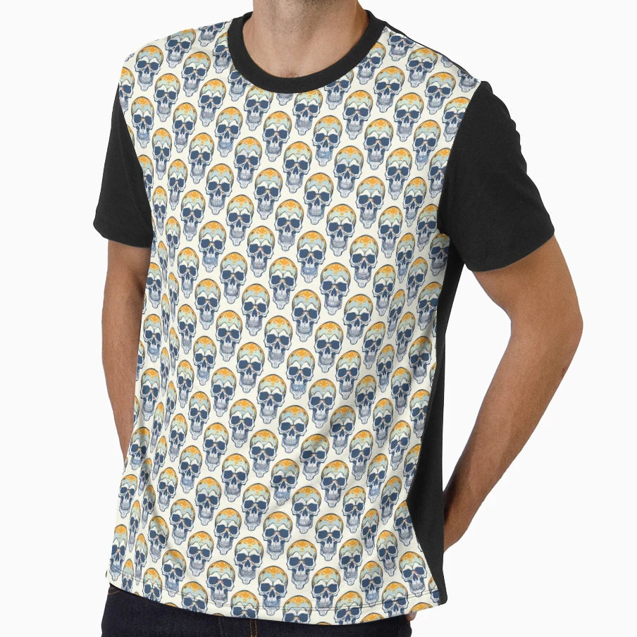 Human Skulls Pattern T-Shirt - Aesthetic Graphic for Adults - T-Shirt, Sweatshirt, Hoodie
