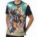 And Angry Tiger Playing American T-Shirt - Streetwear Style Men Women - T-Shirt, Sweatshirt, Hoodie