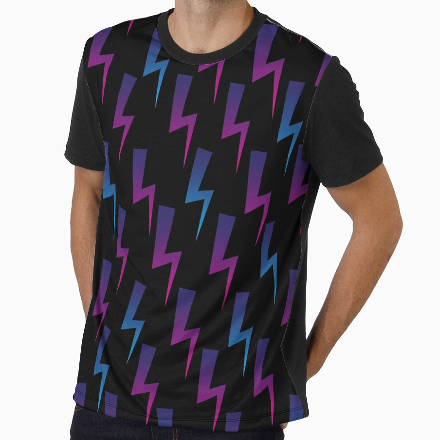 Gradient Electric Shock Bolt T-Shirt - Unique Graphic Unisex - T-Shirt, Sweatshirt, Hoodie