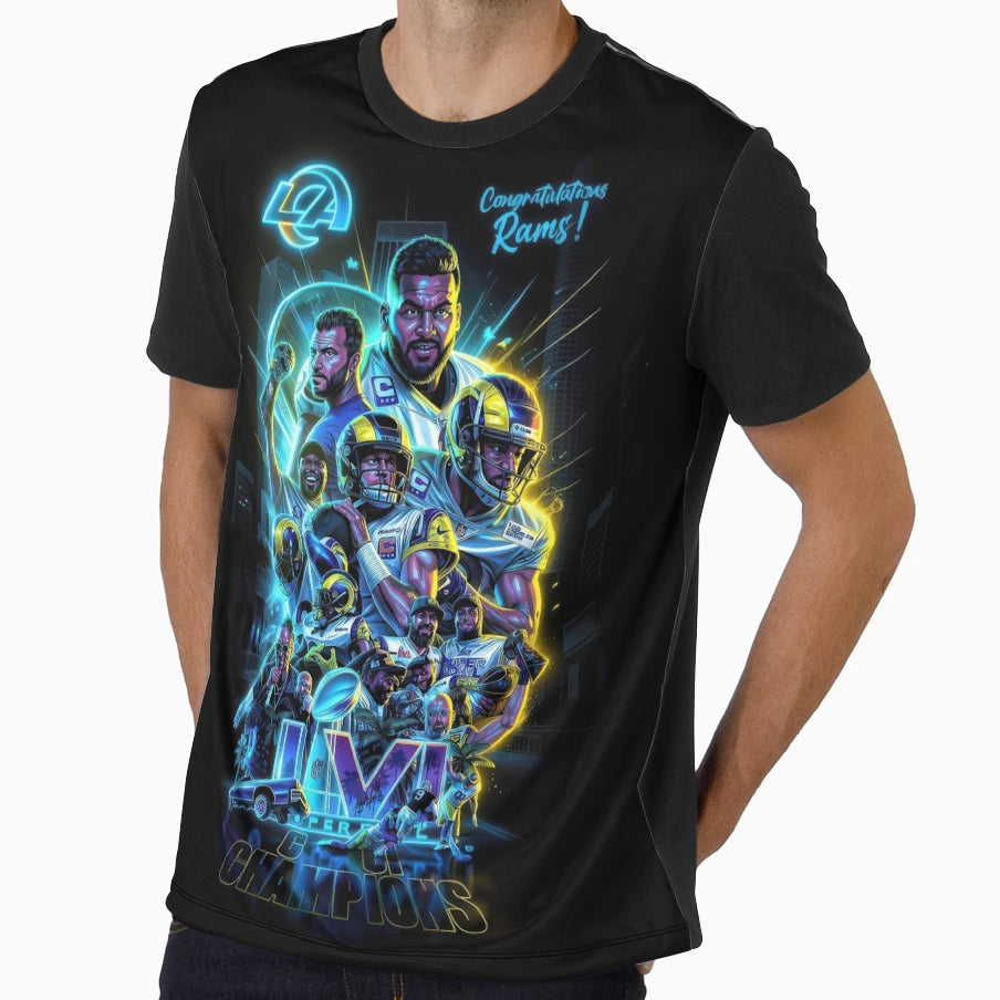 Los Angeles Football Champions Lvi T-Shirt - Aesthetic Graphic Men Women - T-Shirt, Sweatshirt, Hoodie