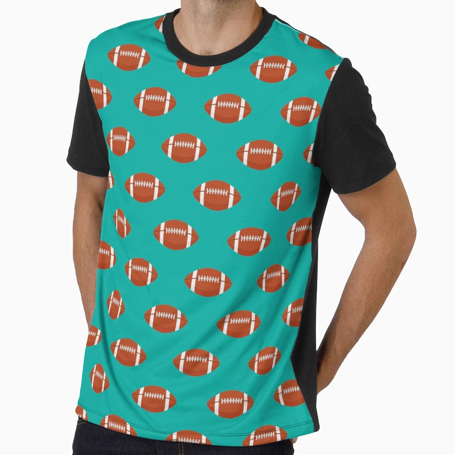 American Football Ball Pattern T-Shirt - Fun Novelty Design for Adults - T-Shirt, Sweatshirt, Hoodie