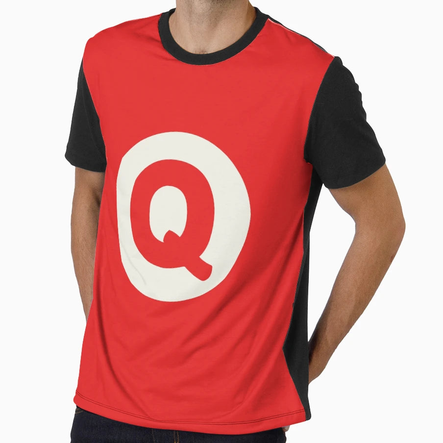 Letter Q Red T-Shirt - Aesthetic Graphic Unisex - T-Shirt, Sweatshirt, Hoodie