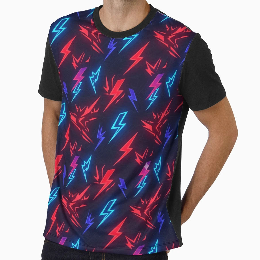 Electric Lightning Pattern T-Shirt - Trendy Graphic Unisex - T-Shirt, Sweatshirt, Hoodie