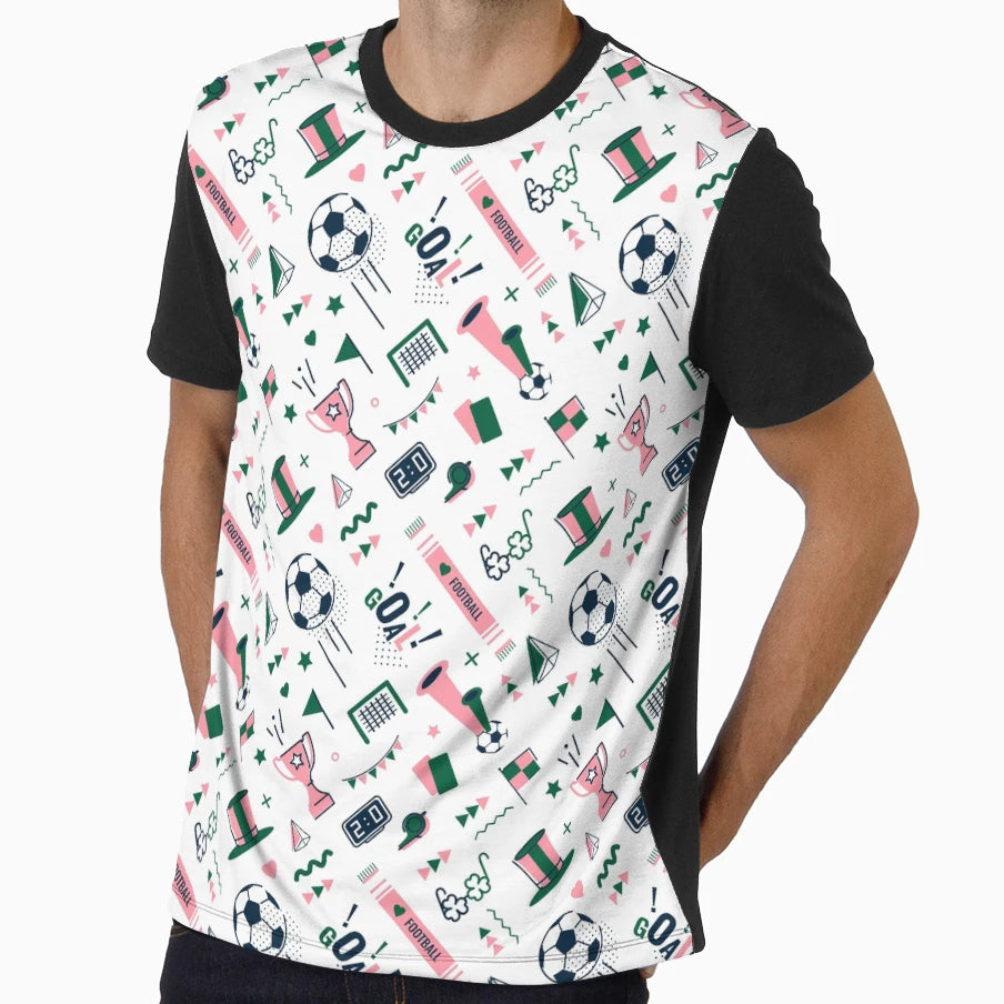 Soccer Pattern Goal Score Stadium T-Shirt - Trendy Graphic for Adults - T-Shirt, Sweatshirt, Hoodie