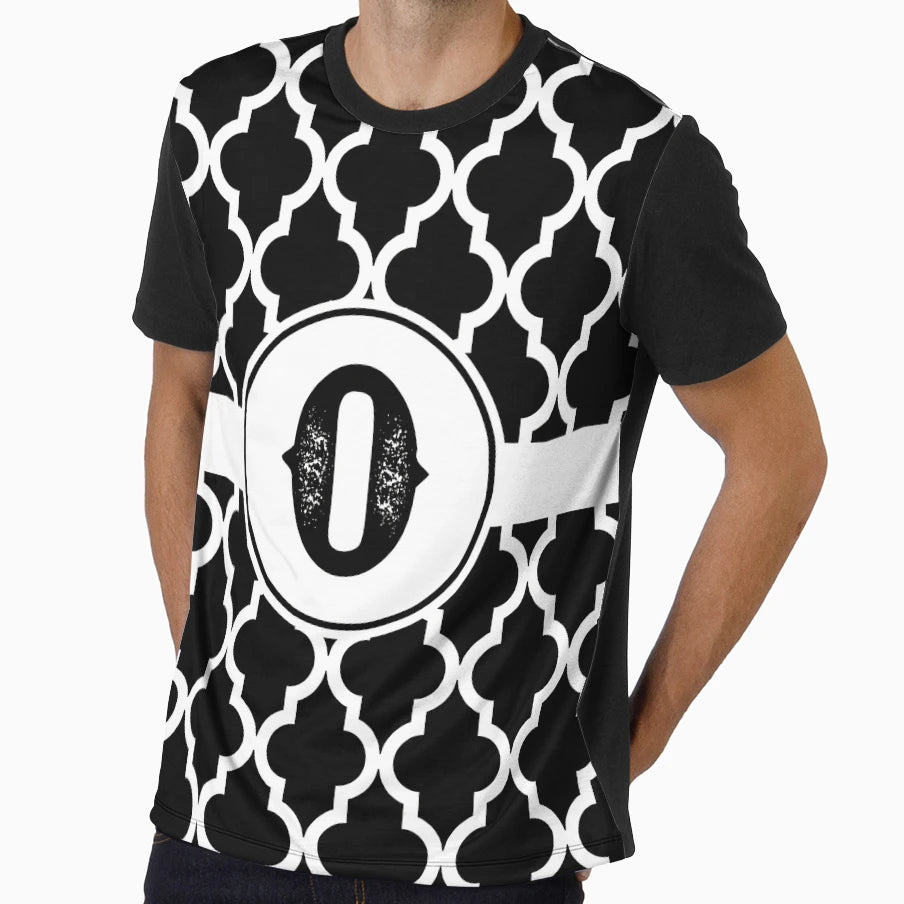 Black Monogram Letter O T-Shirt - Minimalist Print Men Women - T-Shirt, Sweatshirt, Hoodie