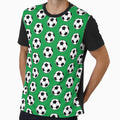Soccer Ball Pattern Green Futbol Gift T-Shirt - Fun Novelty Design Unisex - T-Shirt, Sweatshirt, Hoodie
