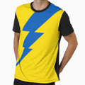 Yellow And Blue Geometric Shape Lightning T-Shirt - Unique Graphic Unisex - T-Shirt, Sweatshirt, Hoodie
