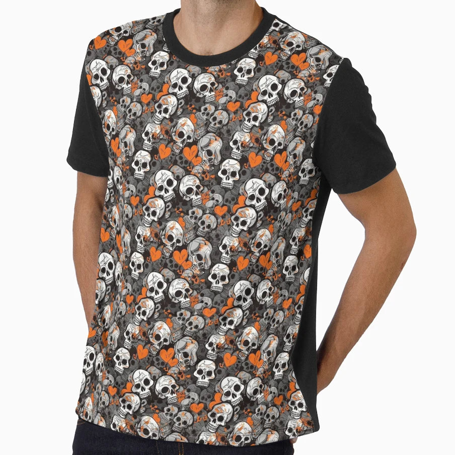 Copy Graffiti Skulls And Hearts G T-Shirt - Custom Art Print Unisex - T-Shirt, Sweatshirt, Hoodie