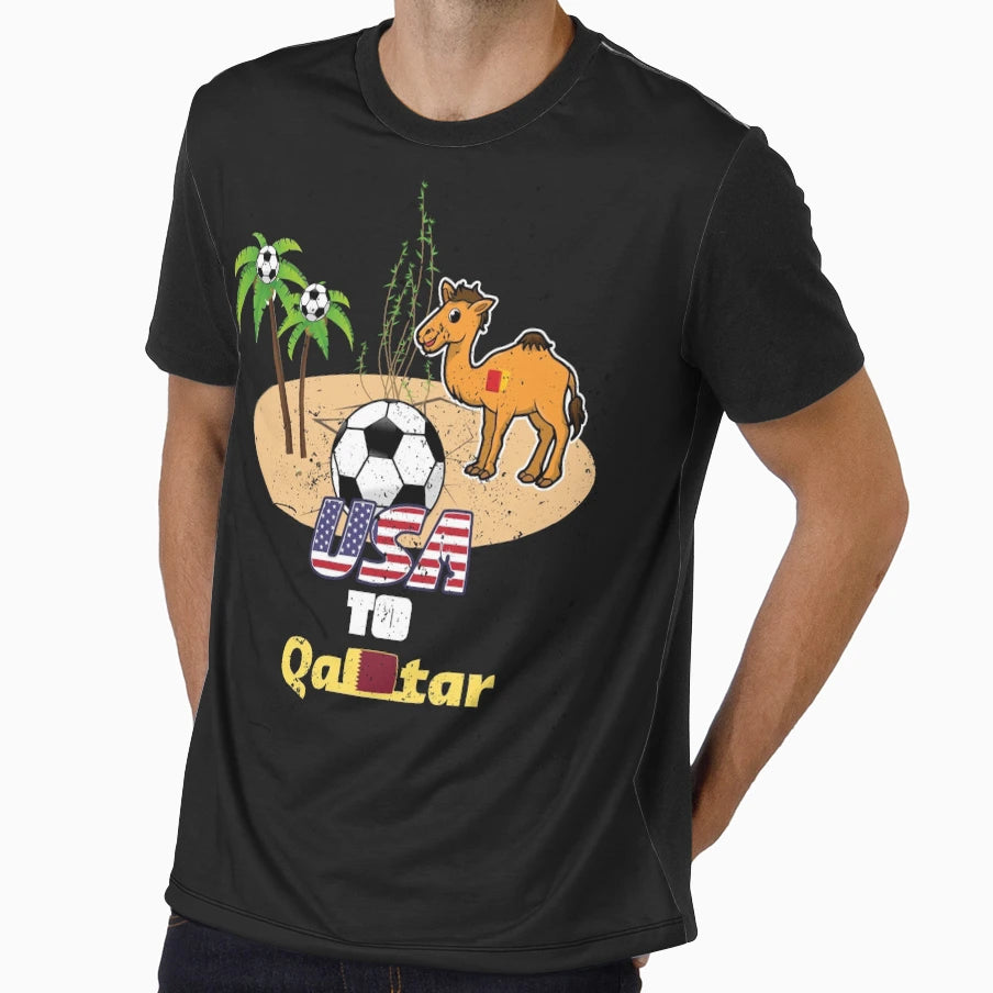 Usa National Soccer Team To Qatar T-Shirt - Unique Graphic Unisex - T-Shirt, Sweatshirt, Hoodie