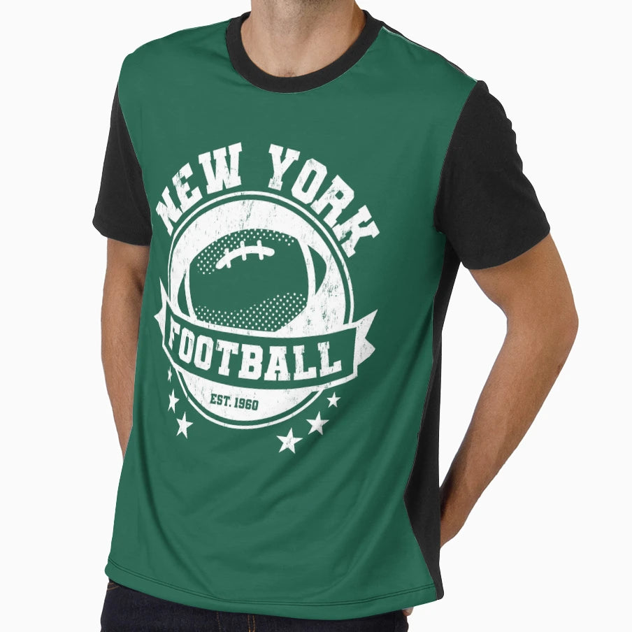New York Football Team League Sports T-Shirt - Custom Art Print Unisex - T-Shirt, Sweatshirt, Hoodie